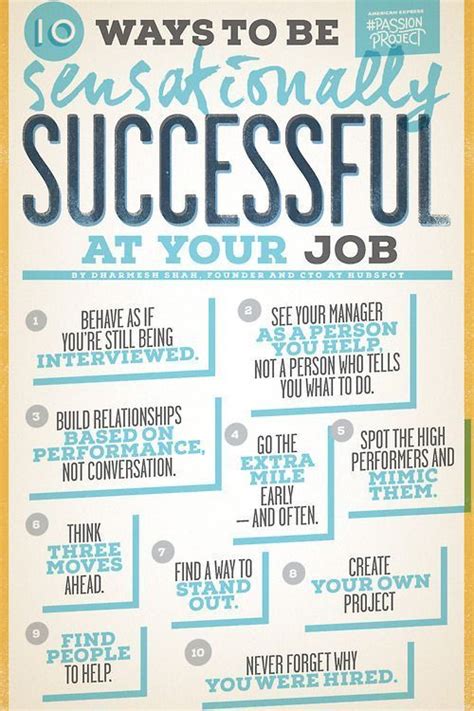 10 Ways To Be Sensationally Successful At Your Job Motivation Career