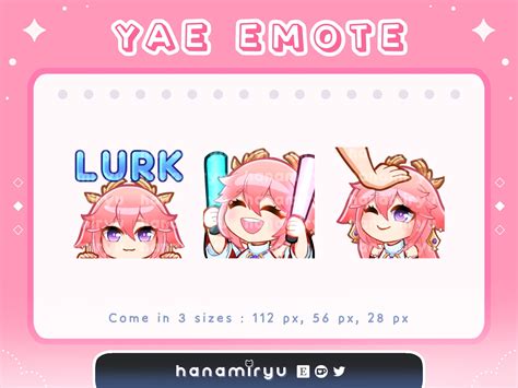 Cute Yae Miko Emotes Pack 1 Chibi Genshin Impact Emoji Etsy
