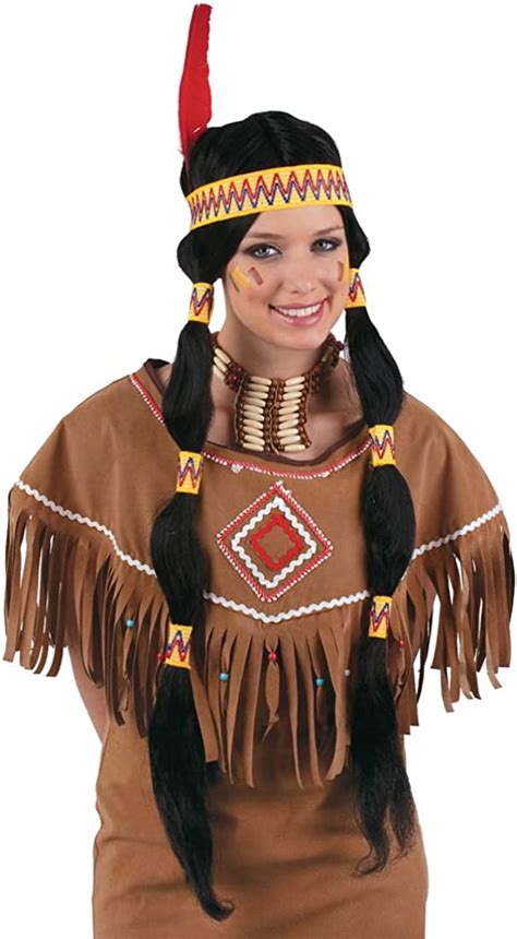 Native American Indian Squaw Costume Wig Clothing Shoes