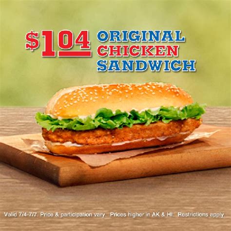 Get Burger Kings Original Chicken Sandwich For Just 104 Beginning