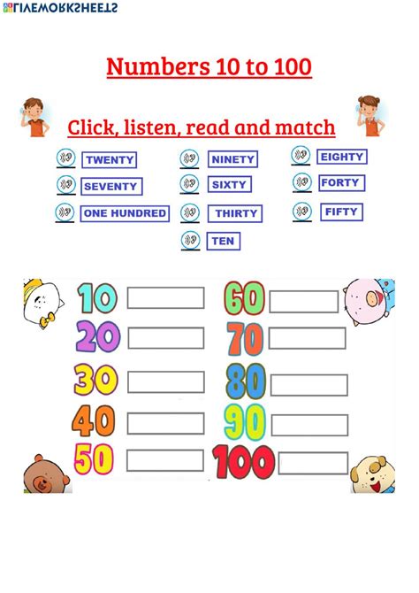 Numbers From 10 To 100 Worksheets
