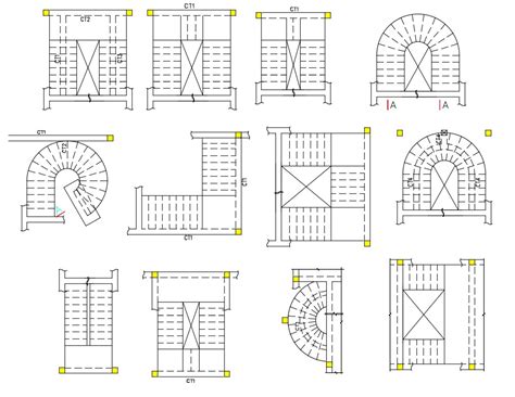 Maybe you would like to learn more about one of these? Various Style Staircase Design Layout Plan AutoCAD drawing ...