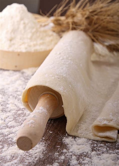 Rolling Pin And Dough Stock Photo Image Of Wooden Food 20499636