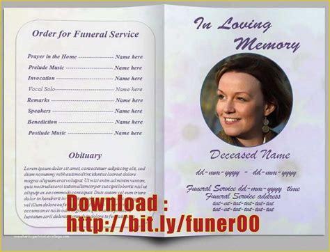 Free Editable Obituary Template Of Pin By Free Funeral Program Template