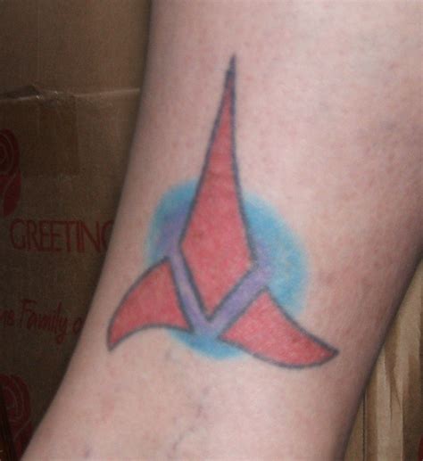 Klingon On The Inside Of My Right Leg Triangle Tattoo Deathly