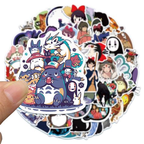 103050pcs New Hayao Miyazaki Anime Spirited Away Totoro Kiki Howl Cute Graffiti Stickers For