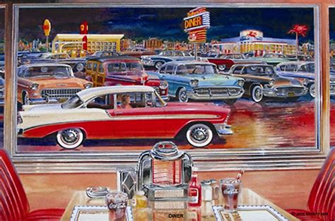Car Paintings Of The 60s Drive In Movies Larry Grossman Lithograph