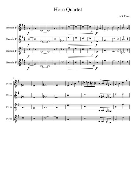 Horn Quartet Sheet Music For French Horn Mixed Quartet