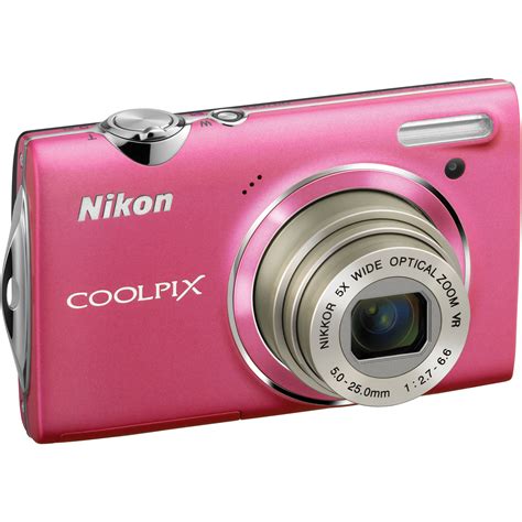Nikon Coolpix S5100 Compact Digital Camera Pink 26223 Bandh