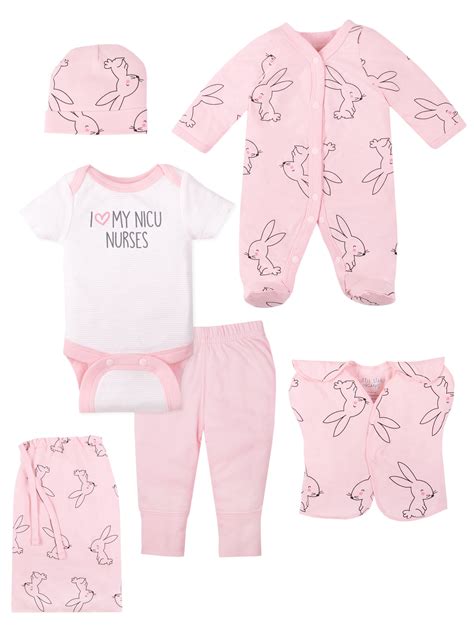 Little Star Organic Preemie Baby Girl Newborn Essentials Clothes 5pc