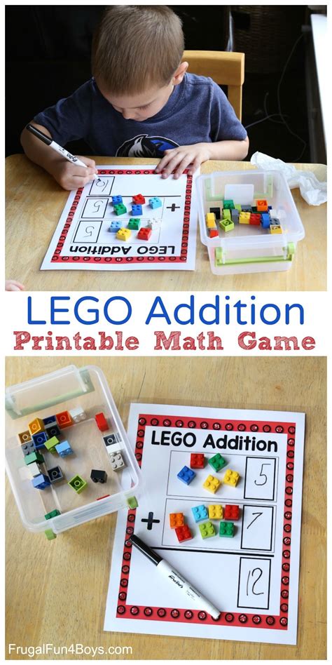 More and more schools integrating technology, even at the kindergarten level. LEGO Addition Mats Printable Math Activity - Frugal Fun ...