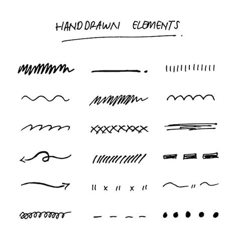 Premium Vector Hand Drawn Element Collection