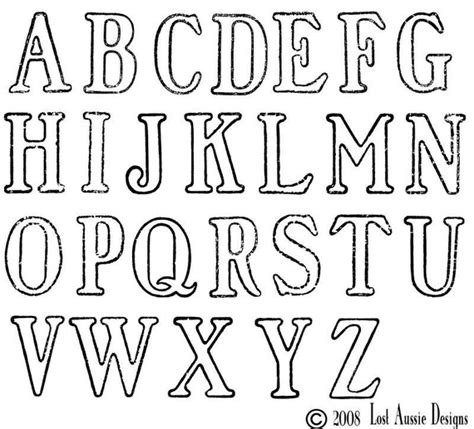 Large Stencil Alphabet Unmounted Rubber Stamps Sale