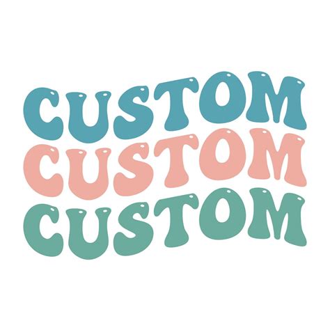 Custom Wavy Stacked Svg Personalized Customized Retro Wavy Etsy