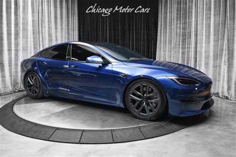 Used 2021 Tesla Model S Plaid Sedan Deep Blue Loaded With Every Option