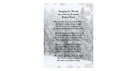 Stopping By Woods Snowy Evening Robert Frost Poem Postcard Uk