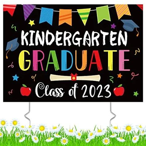 Kindergarten Grad Yard Sign Class Of 2023 Preschool Graduate Lawn Sign