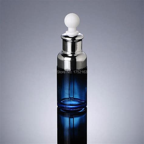 50ml Blue Glass Dropper Bottles Essential Oil Bottles With Silver Shoulder For Essential Oils