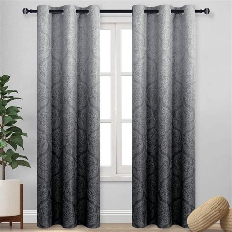 Canora Grey Ombre Blackout Curtains For Bedroom Damask Patterned