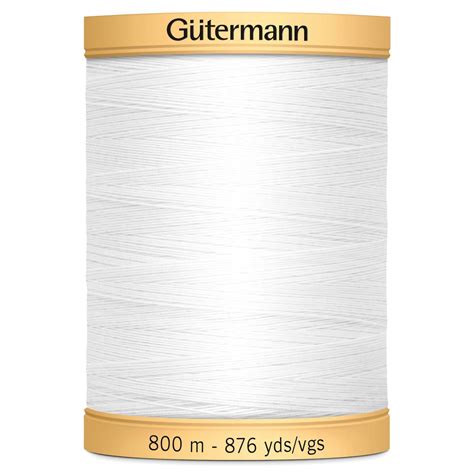 Col 5709 Gutermann Natural Cotton Thread 800m White