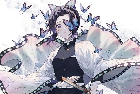 Anime Butterfly Demon Slayer Kimetsu No Yaiba Shinobu Kochou Hd Wallpaper Peakpx