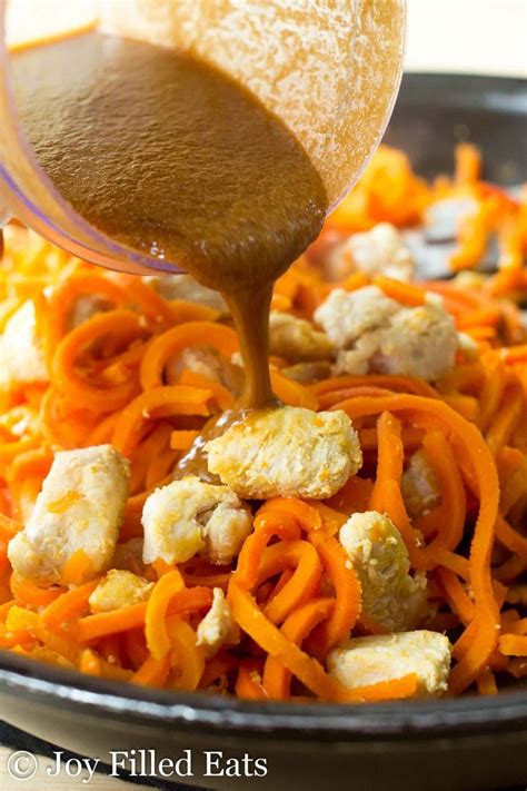 Sweet Ginger Chicken With Carrot Noodles Paleo Thm Joy Filled Eats Thm Dinner Quick Dinner