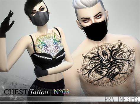 Pralinesims Chest Tattoo N03 Sims Tattoos Sims 4