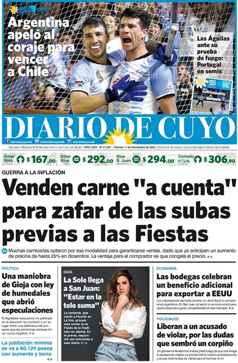 Tapa Edición 11 De Noviembre Del 2022 Diario De Cuyo Noticias De San Juan Argentina Y El Mundo