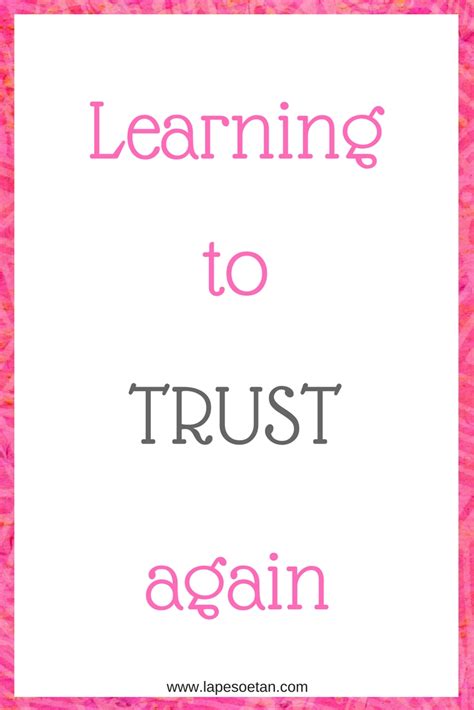 God doesn't trust us in such a way that he believes we will never sin against him. Learning to trust again - Lape Soetan