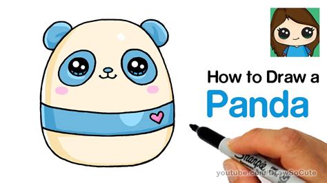 how to draw a cute panda easy squishy squooshems