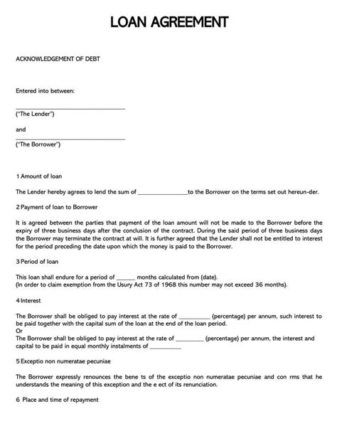 38 Free Loan Agreement Templates And Forms Word Pdf