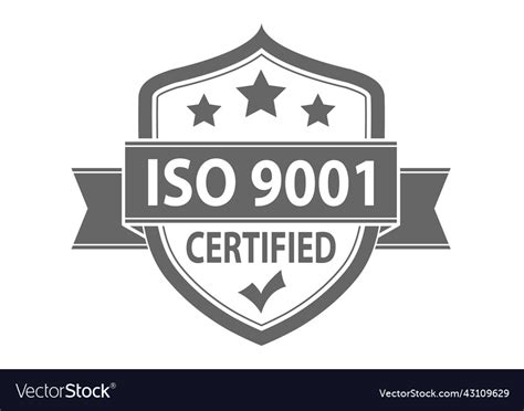 Iso 9001 The Logo Of Standardization For Websites Vector Image