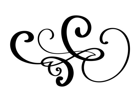 Hand Drawn Border Flourish Separator Calligraphy Designer Elements