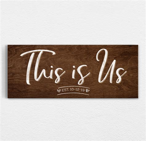 This Is Us Rustic Wood Personalized Sign Script And Style
