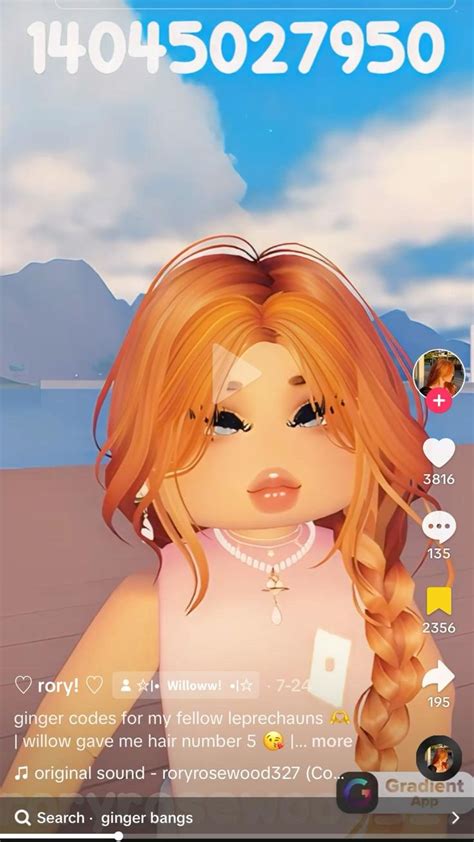 Two Ginger Hair Codes For Berry Avenue Roblox Ginger Hair Black