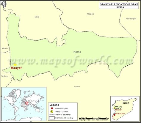 Where Is Masyaf Location Of Masyaf In Syria Map