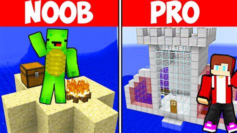 Minecraft Noob Vs Pro Safest Water Security Base By Mikey Maizen And