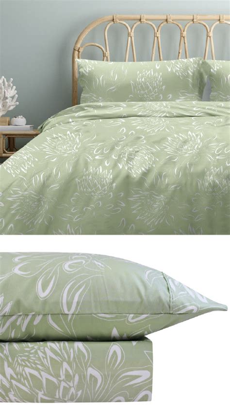 Thermal Flannelette Native Sage Sheets By Odyssey Living Cottonbox