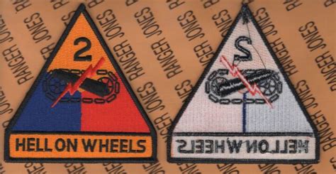 Us Army 2nd Armored Division Hell On Wheels Armor Tank Patch Me Type C