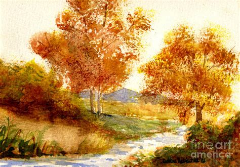 Autumn Stream Painting By Debi Rebischke Fine Art America