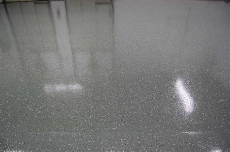 Dark Gray Epoxy Floor With Black Marble Flakes Warehouse In North