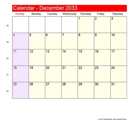 December 2033 Roman Catholic Saints Calendar