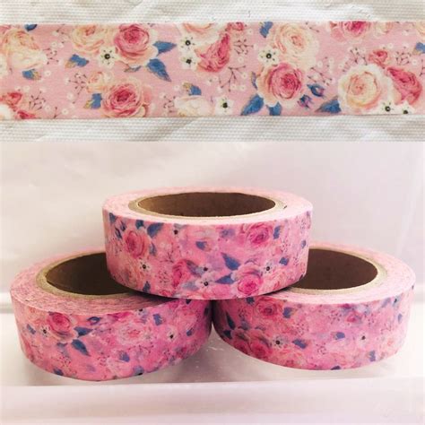 romantic pink roses washi tape etsy washi tape washi decorated envelopes