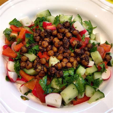 Spiced Chickpeas And Fresh Vegetables Salad From Yotam Ottolenghis