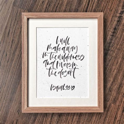Bible Verse Calligraphy Original I Will Make A Way In The Wilderness