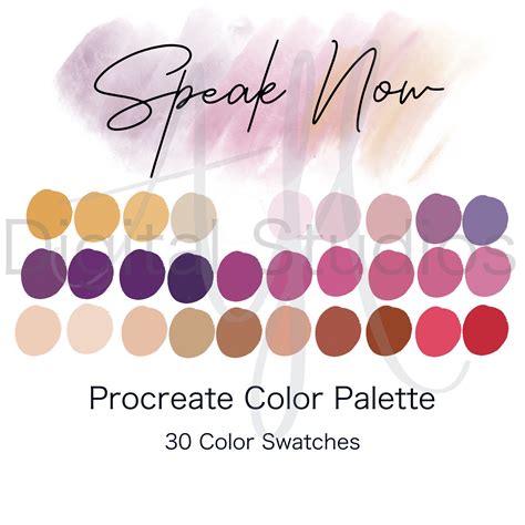 Speak Now Procreate Color Palette Inspired By Taylor Swift Etsy