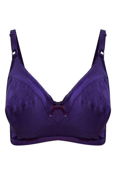 buy non padded non wired full figure bra in purple cotton rich online india best prices cod
