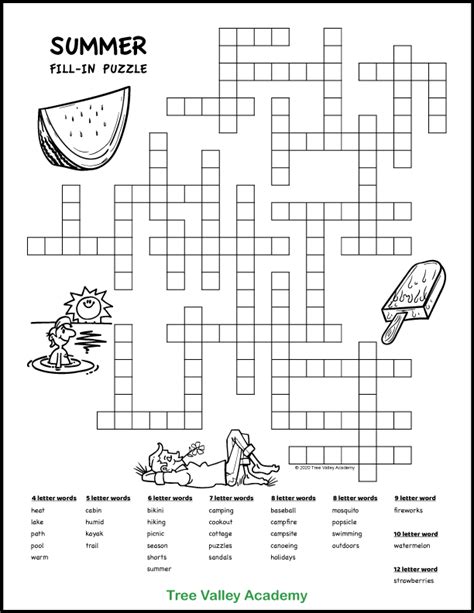 Printable Word Fill In Puzzles