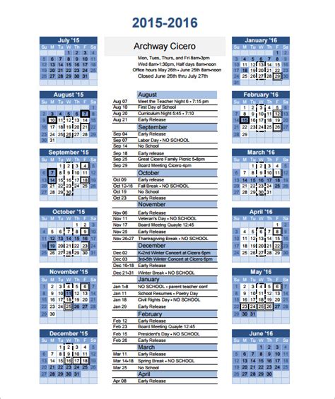 Printable School Year Calendar Teacher Calendar Calendar Template