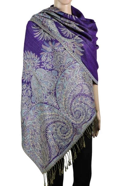 Purple Big Paisley Pashmina Us Wholesale Scarves